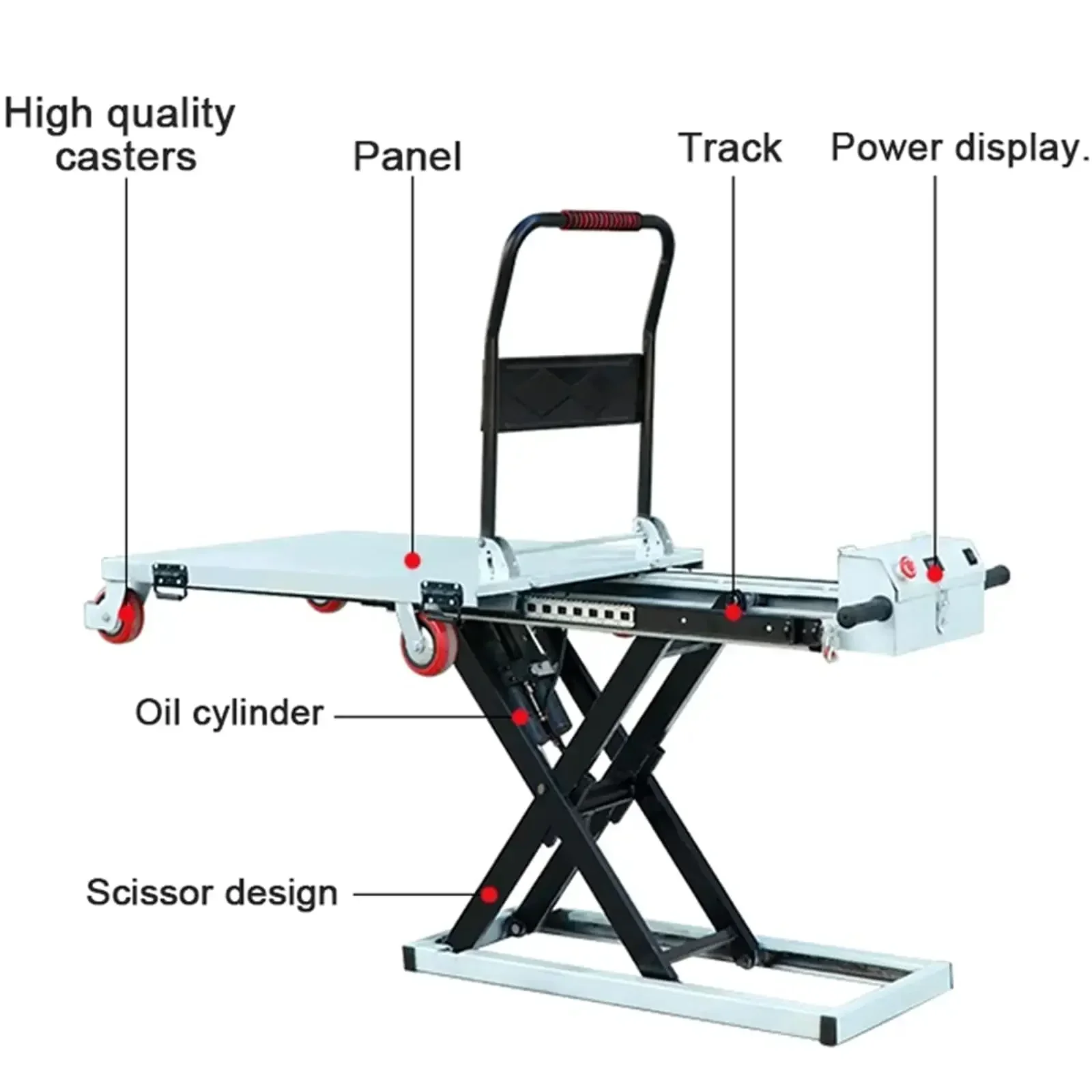 300KG Folding Electric Hydraulic Lifting Platform Cart Utility for Small Truck Lifting Moving Portable Trolley Scissor Type