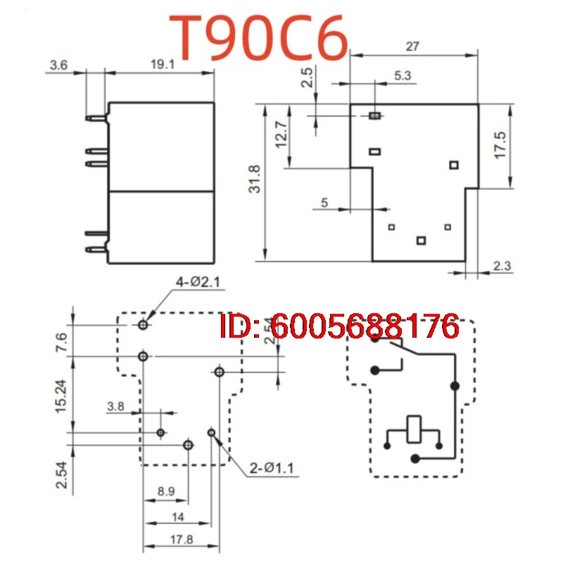 10PCS New SLA-24VDC-SL-C SLA-12VDC-SL-C SLA-09VDC-SL-C SLA-48VDC-SL-C (T90C6-30A) Relay 4pins