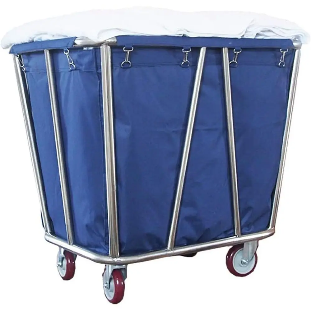 

Heavy-Duty Rolling Storage Cart with Removable Bags for Commercial Use and Laundry Sorting