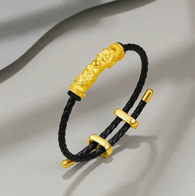 24k pure gold pipe real gold spacers 999 gold accessories gold dragon and phoenix pipes for hand strings