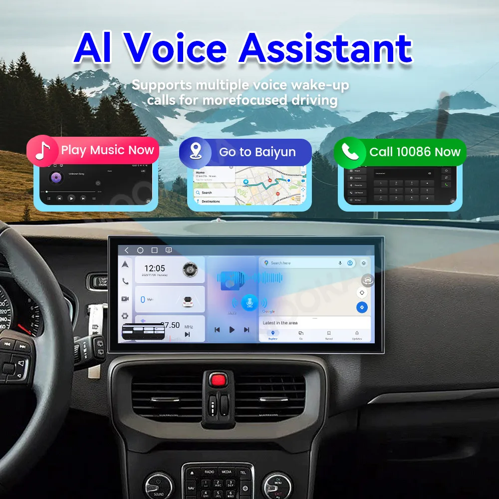 Android 15 Radio 15.8 INCH For Volvo V40 2013~2019 Qualcomm Carplay Multimedia Player Navigation Car Stereo Receiver Head Unit