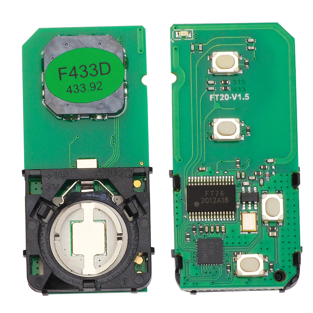 DIYKEY Smart Card Remote Key Fob 314MHz 2 Button for Toyota IQ Vitz Ractis Aqua Corolla Board ID: A433 / F433 / 0011