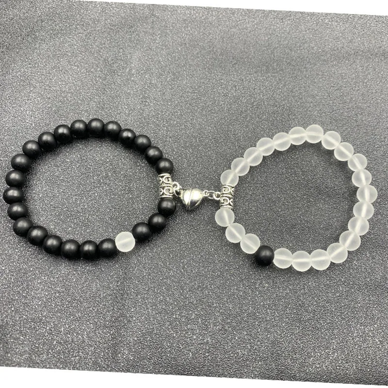 Heart Magnetic Attraction Couple Bracelet For Men And Women Necklace Set Stretch Handmade jewelry Girlfriends Accessories