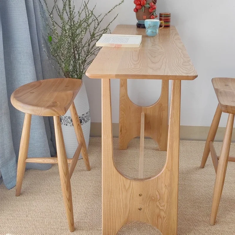 Wabi Sabi Wind Household Island Dining Chair Middle Antique High Stool Bar Chair