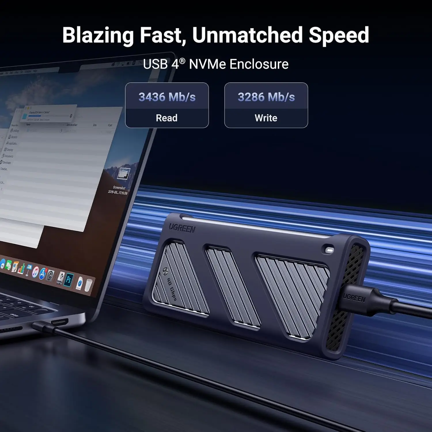 

MAF UGREEN M.2 NVMe SSD Enclosure 40Gbps Unmatched Speed NVMe Enclosure Plug and Play Support UASP&TRIM M.2 Enclosure with USB4