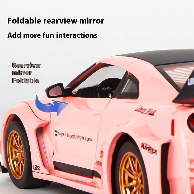 Nissan GTR CSR2 Skyline moulé sous pression et véhicules jouets, modèle de voiture jouet en métal, haute Simulation, jouets de Collection à retirer, 1/24