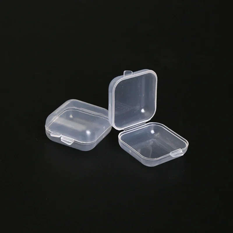 20pcs Clear Plastic Small Square Box Jewelry Earrings Earrings Mini Storage Box/travel Supplies