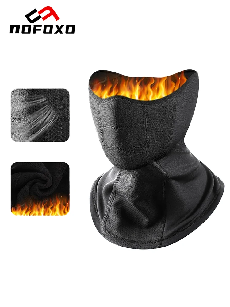 AliExpress nofoxo NOFOXO Winter Cycling Mask Half Face Cover Thermal Fleece Warm Windproof Cold Ski Mask Neck Protection Motocycle Riding Unisex