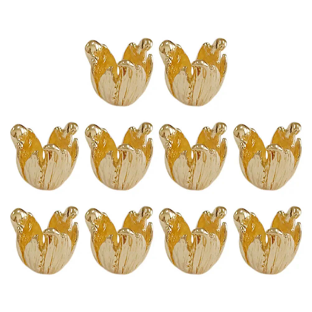 

10 шт. миниатюрных колпачков для бусин в форме цветка, металлические заглушки-ромашки для изготовления украшений, металлические разделительные колпачки для бусин, подвески-цветы