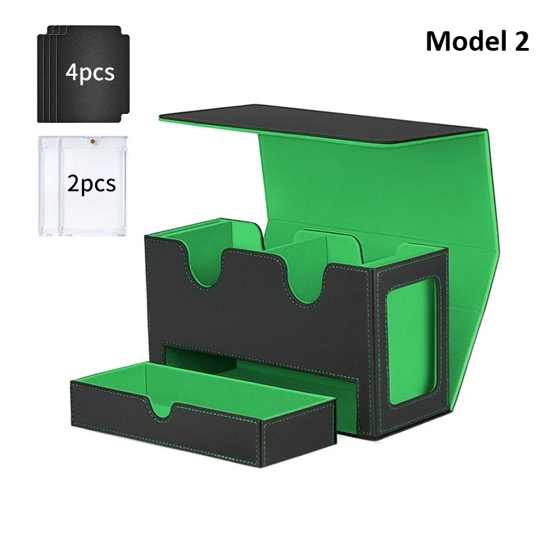 3in1 Deck Box Sportkaart Opbergdoos Past op 200+ Single Sleeved Card Deck Case voor MTG TCG CCG Kaarten met 4 Verdelers 2 Topladers