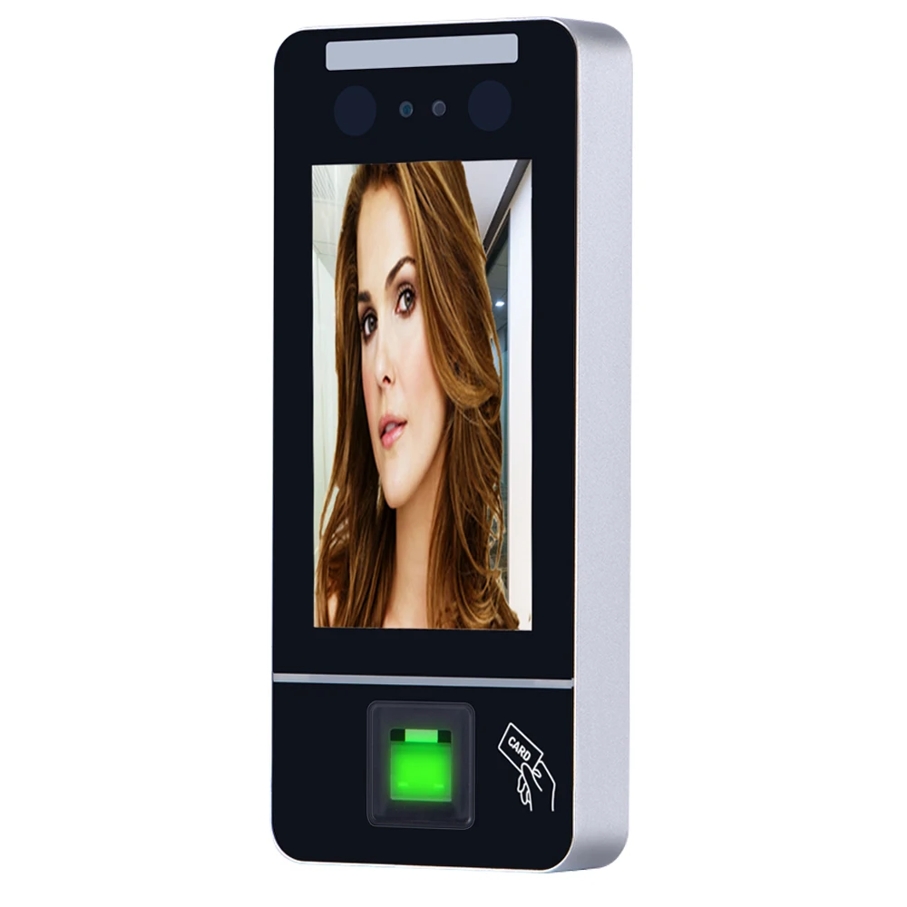 Realand F89 Dynamic Face and Palm Access Control Fingerprint IC Card Time Attendance Machine with 5 inch Touch Screen