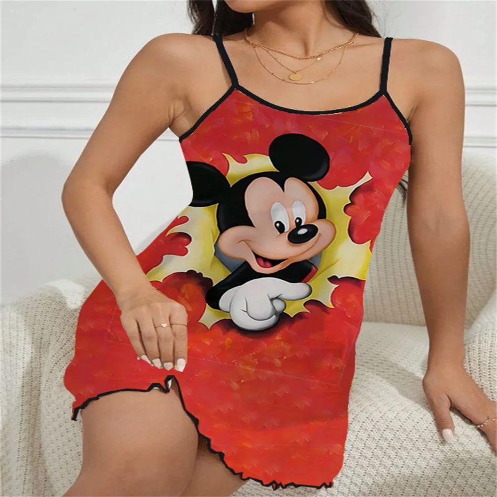 Mickey Female Dresses D/party Erotic Pajamas Dress Nightgown Women Nightgowns Sexy Pajamas Woman Babydoll Pijama 2024 Sleepwear