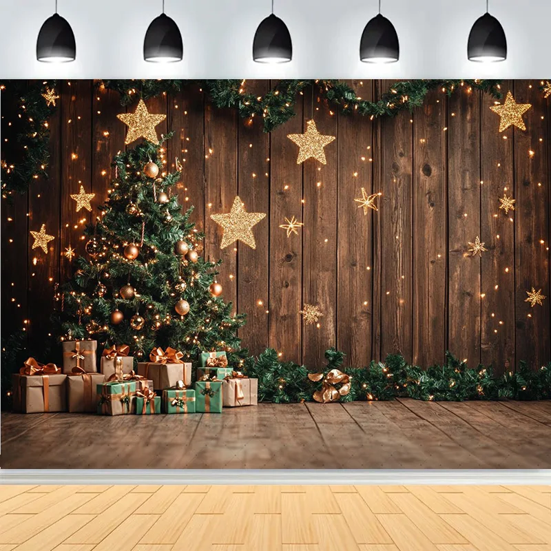 Winter Christmas Atmosphere Windows Photography Background Merry Christmas Glow Christmas Little Photo Studio Backdrops AG-81