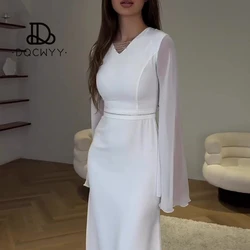 Elegant Party Dresses 2024 New Fashion Summer Dresses V-neck Long Sleeve Hip Wrapped Evening Dress Long Dresses Woman Clothing