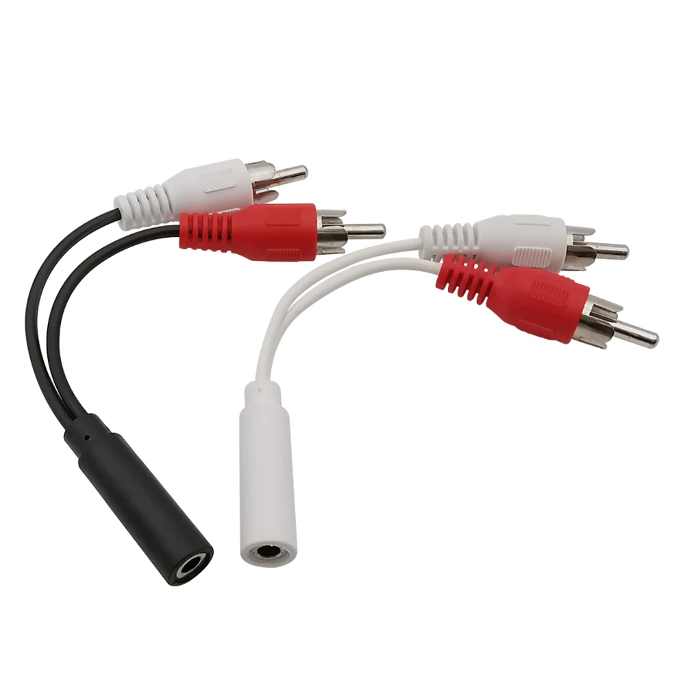 1Pcs 3.5mm to 2 RCA Stereo Audio Cable Adapter 3.5 MM Female Jack to RCA Male Plug Connector Headphone Wire