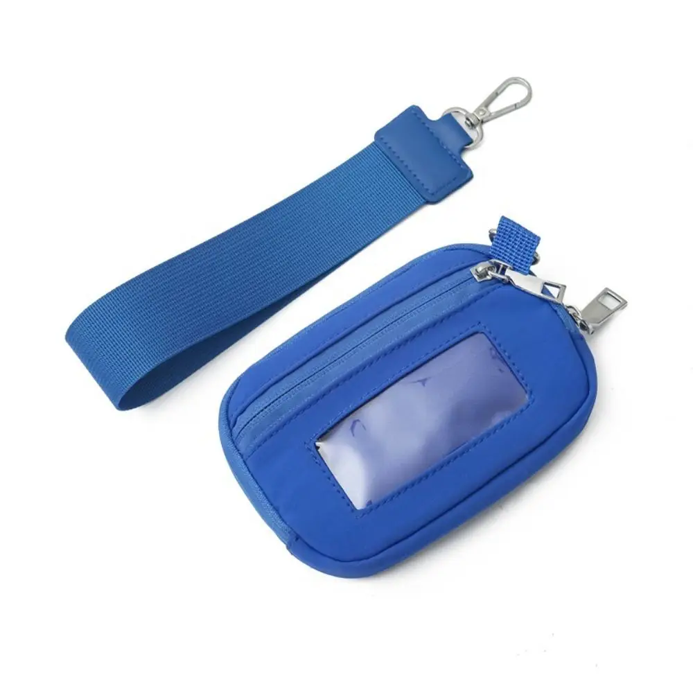 Porta carte da appendere in nylon alla moda, mini borsa quadrata multifunzione, portamonete portatile impermeabile con cordino unisex