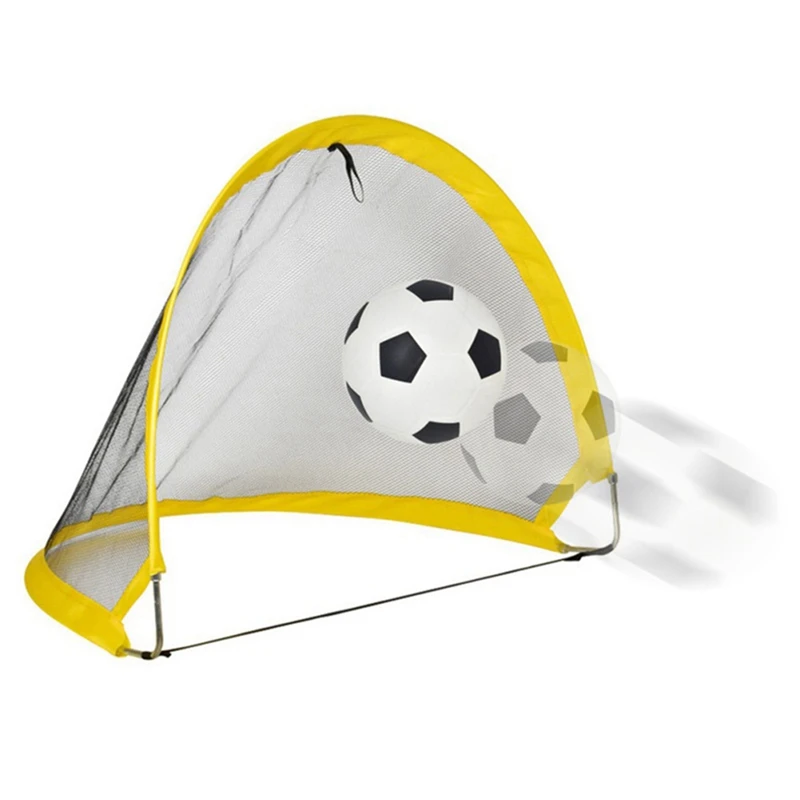 Juguete de portería de fútbol plegable, red de fútbol portátil de gran tamaño de 65Cm para niños, juguete deportivo al aire libre con balón de fútbol duradero y fácil de usar