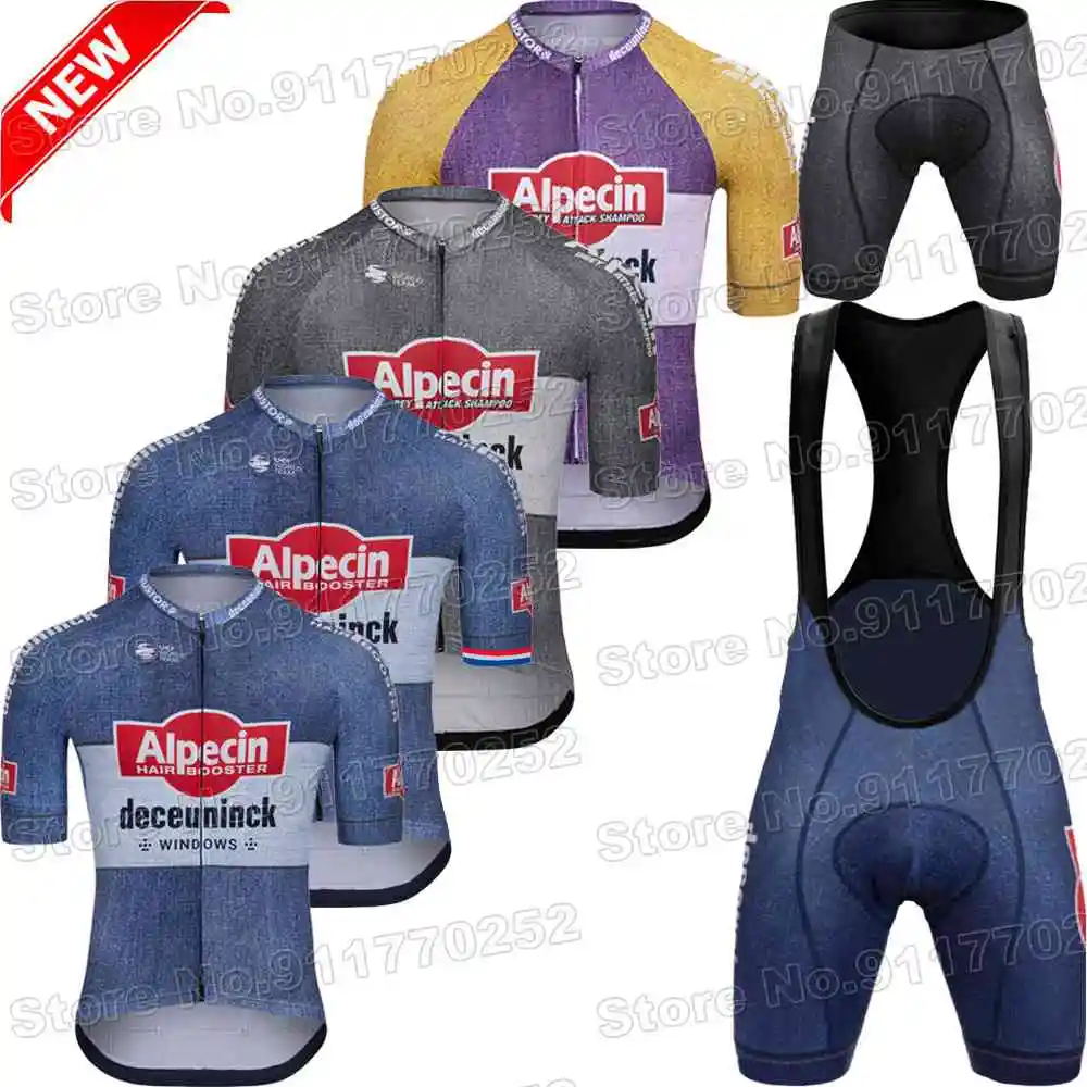 2024 Alpecin Deceuninck Cycling Jersey Set World Champion Mathieu van der Poel Cycling Clothing Men Road bike Shirt Bib Shorts