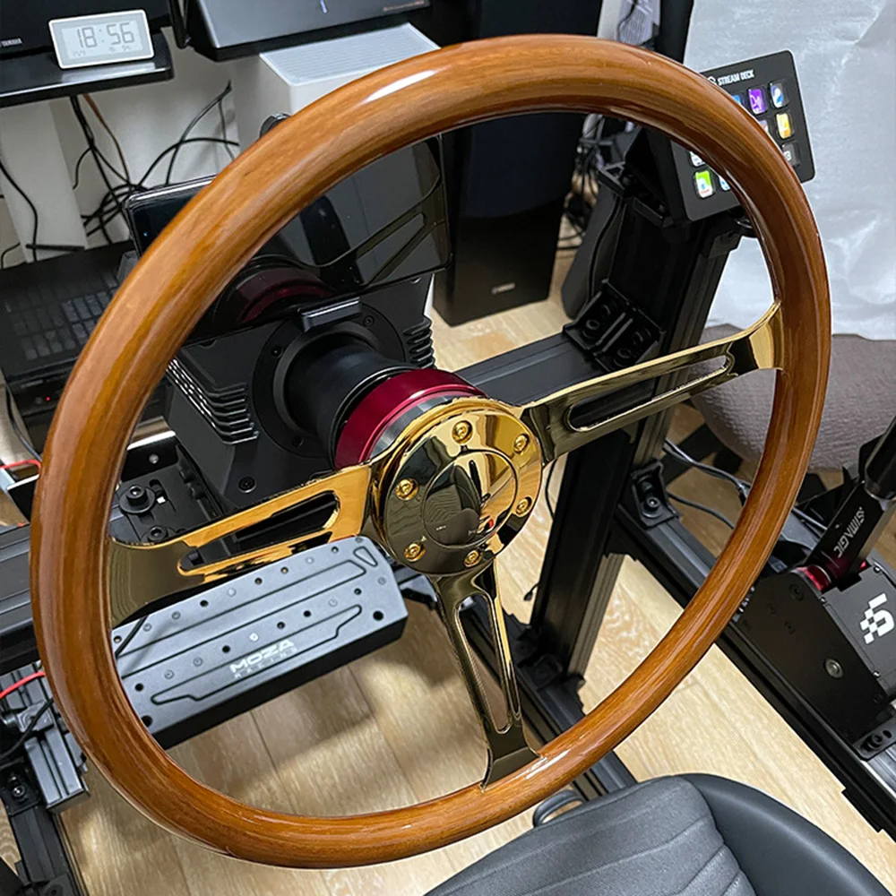 15 Inch Universal Solid Wood Retro Racing Modification Steering Wheel Sports Automobile Steering Wheel Car Accessories