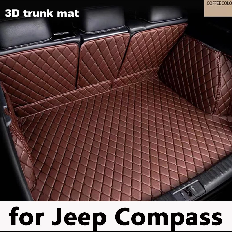 

Car Mat For Jeep Compass MP 552 2017~2022 Leather Waterproof Tapete Automotivo Para Carro Pad Car Rear Trunk Mat Car Accessories