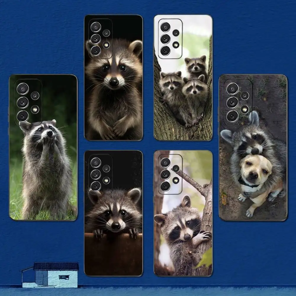 

Cute Emoticons Raccoon Phone Case For Samsung S22,S21,S20,S10,S9,S25,S24,S23,Ultra,FE,Plus,Lite,Soft Silicone Black Cover
