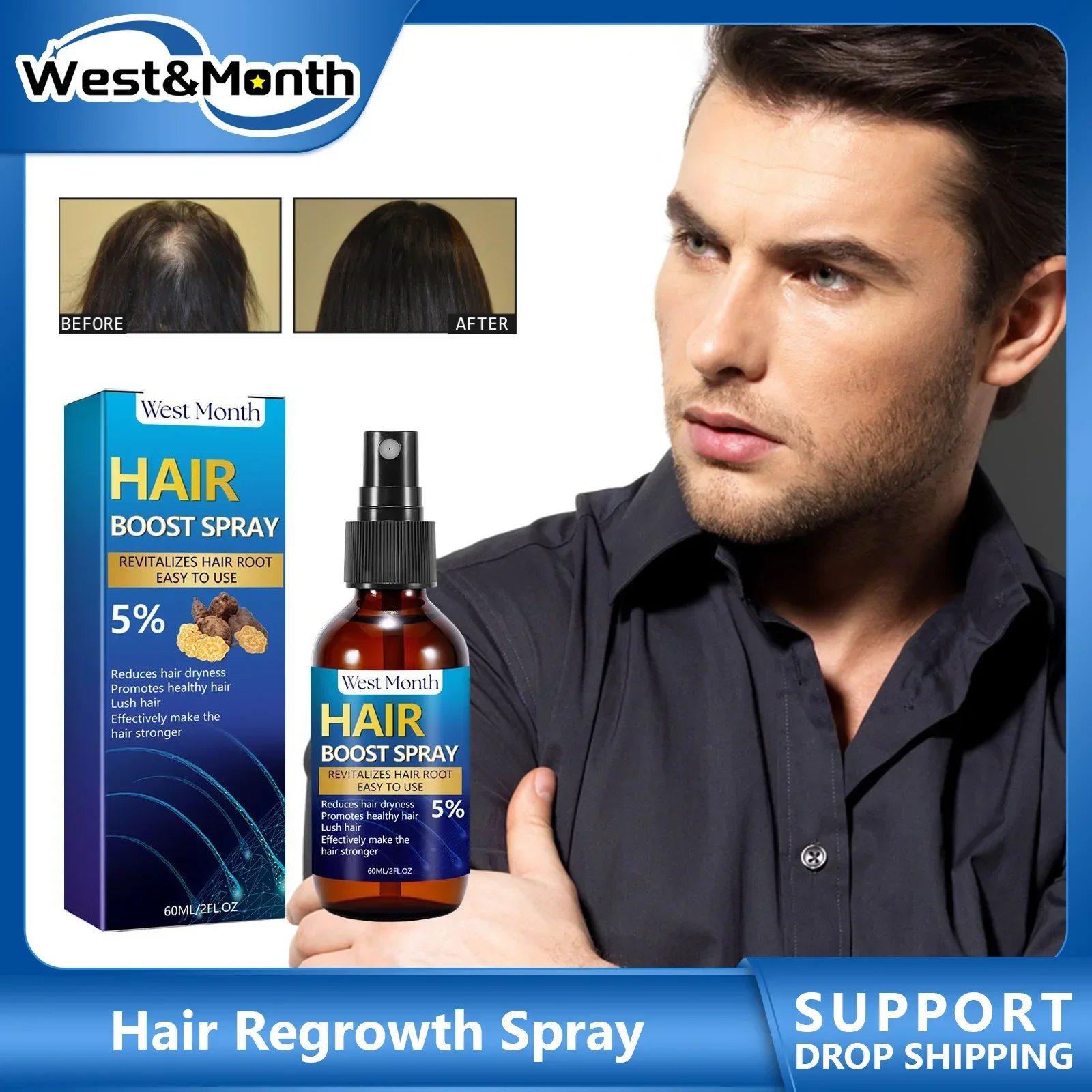 

Repair Baldness Prevent Hair Dry Frizzy Damaged Massage Scalp Thicken Strengthening Hair Loss Treatment Spray