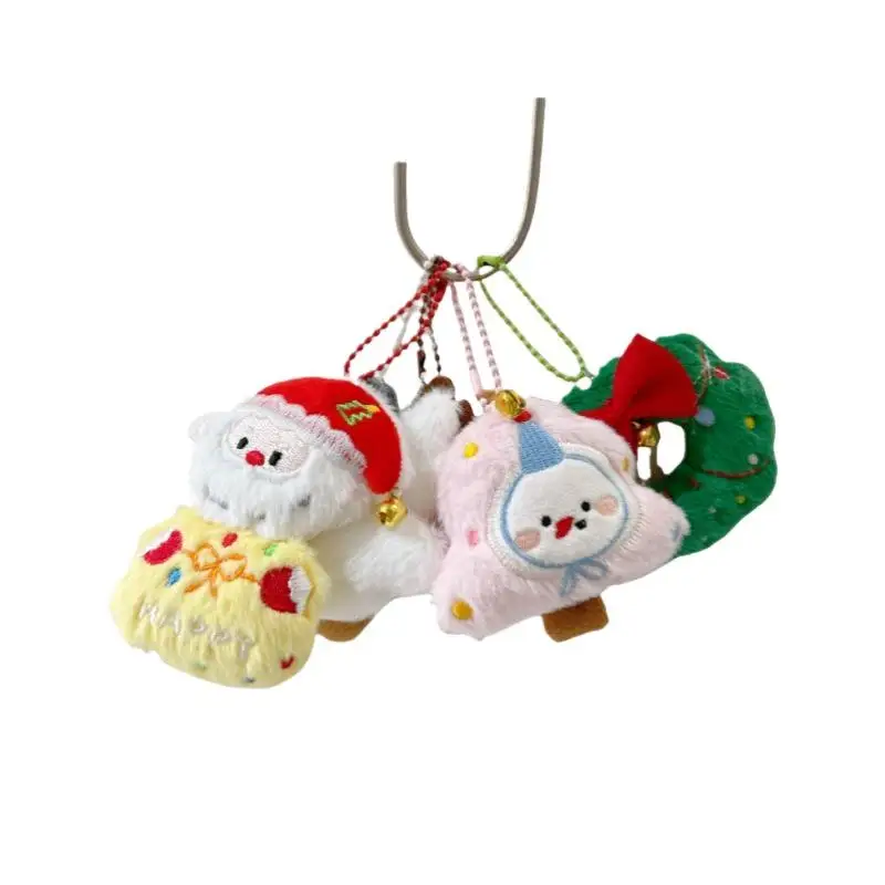 พวงกุญแจตุ๊กตาซานตาคลอสการ์ตูนน่ารัก ต้นคริสต์มาส ของเล่นตุ๊กตาคริสต์มาสแสนน่ารัก ของตกแต่งกระเป๋าเป้ ของขวัญ