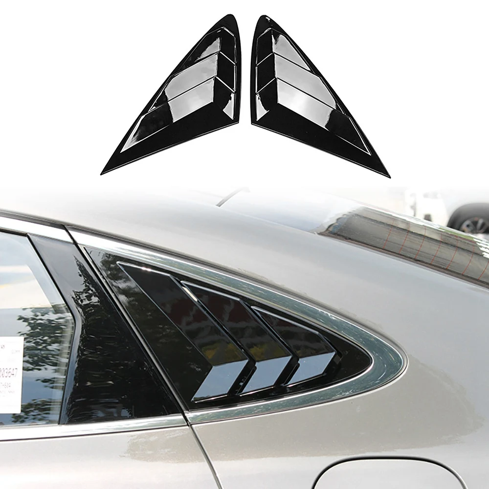 Car Bright Black Rear Window Louver Shutter Cover Trim for Hyundai Sonata DN8 2020 2021 Window Side Vent Trim