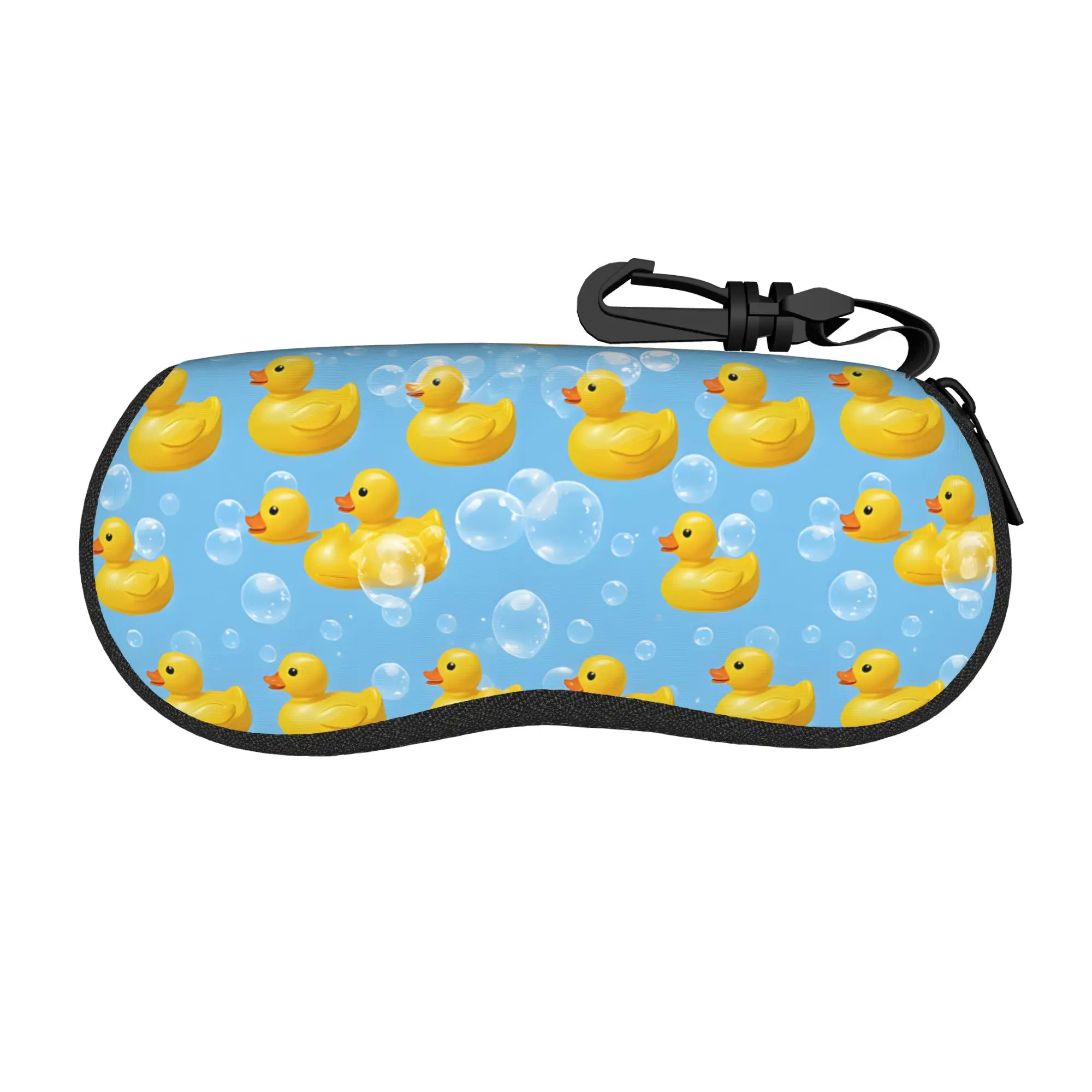 cute cartoon yellow duck Glasses Case Girl Boy Printing Zipper  Eyewear Storage Box Anti-Pressure Eye Contacts Case