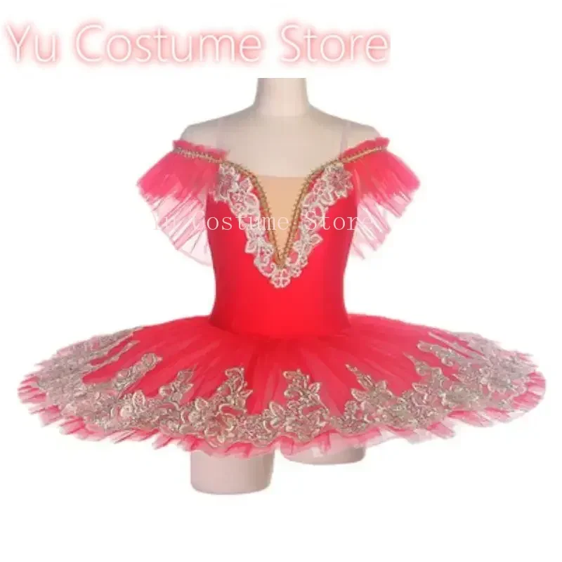 Yu Blue Red Purple Pink White Swan Lake Professional Tutu Ballet Costume Princess Girls Ballerina Party Dress Pancake Ballw &