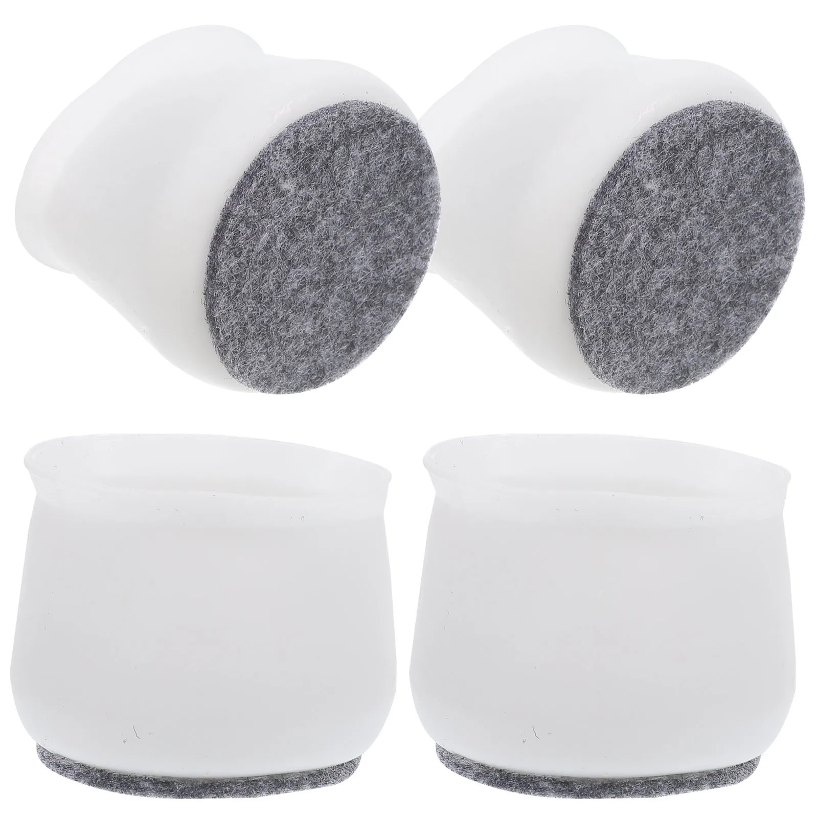 

4Pcs Chair Foot Covers Silicone Felt Table Foot Caps Waterproof Wear-Resistant Furniture Leg Protectors for Chair Stool Desk Use