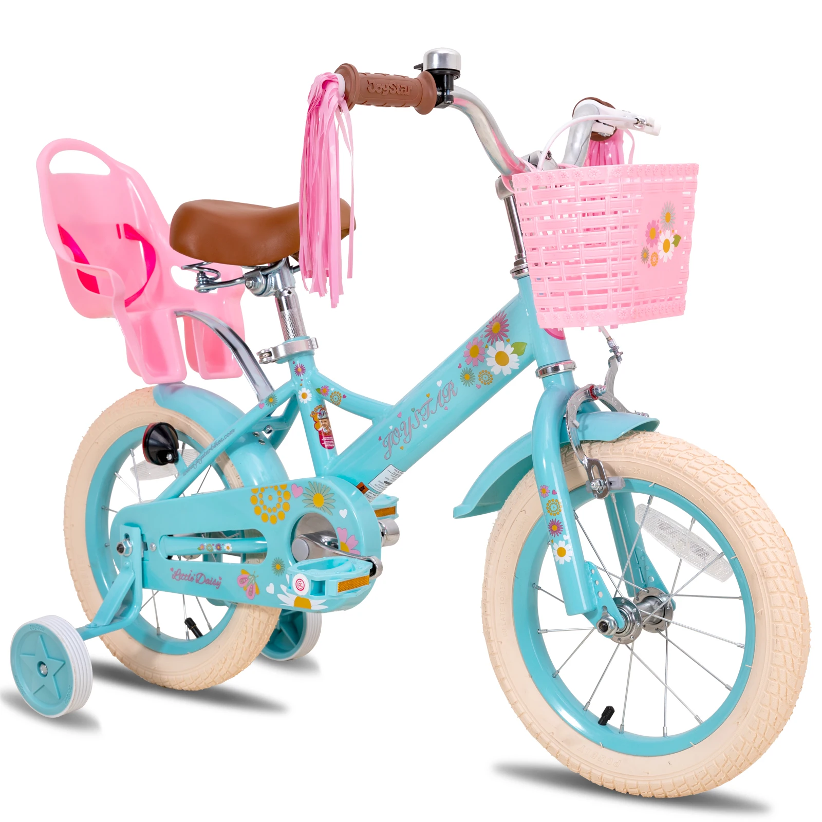 

JOYSTAR Kids Bike for 2-9 Years Girls with Training Wheels & Front Handbrake 12 14 16 20 Inch Princess Kids Bicycle with Basket