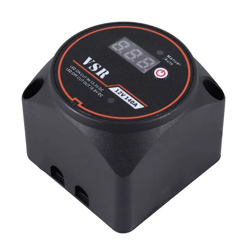 

ABXV-Voltage Sensitive Split Charge Relay Digital Display VSR 12V 140A For Camper Car RV Yacht Smart Battery Isolator Charge