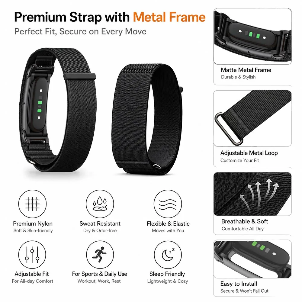 Nylon Woven Armband/Wristband for Google Fitbit Air Strap Fitness Tracker Bicep Band Breathable for Google Fitbit Air Accessory
