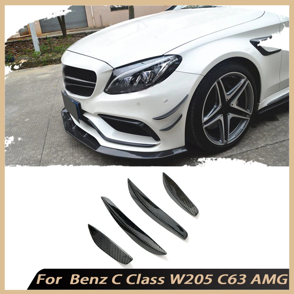 

Carbon Fiber Car Bumper Front Air Vent Trims For Benz C Class W205 C63 AMG C200 260 300 Coupe 2015-2017 Air Fender Fin Trims