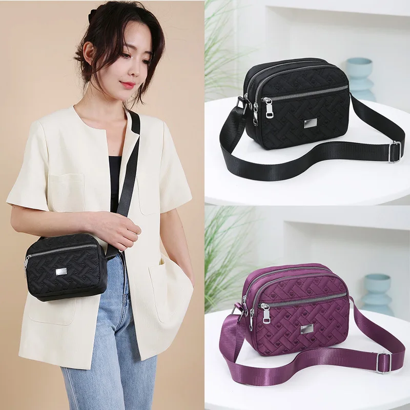 Bolso cruzado pequeño de moda para mujer, Mini bolso de mensajero cuadrado Oxford, bolso de mano con cremallera, bolso de viaje informal para mujer