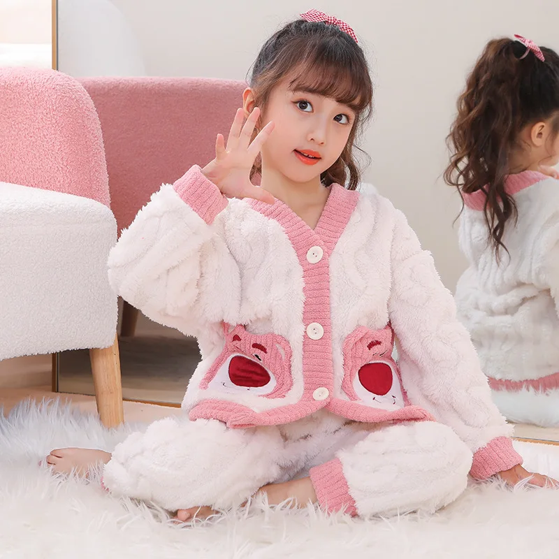 Pijama Loungewear Pajama Girl Winter Girl Set Children\'s Pajamas Girls Sets Sleepwear Robe Clothing Mother Kids