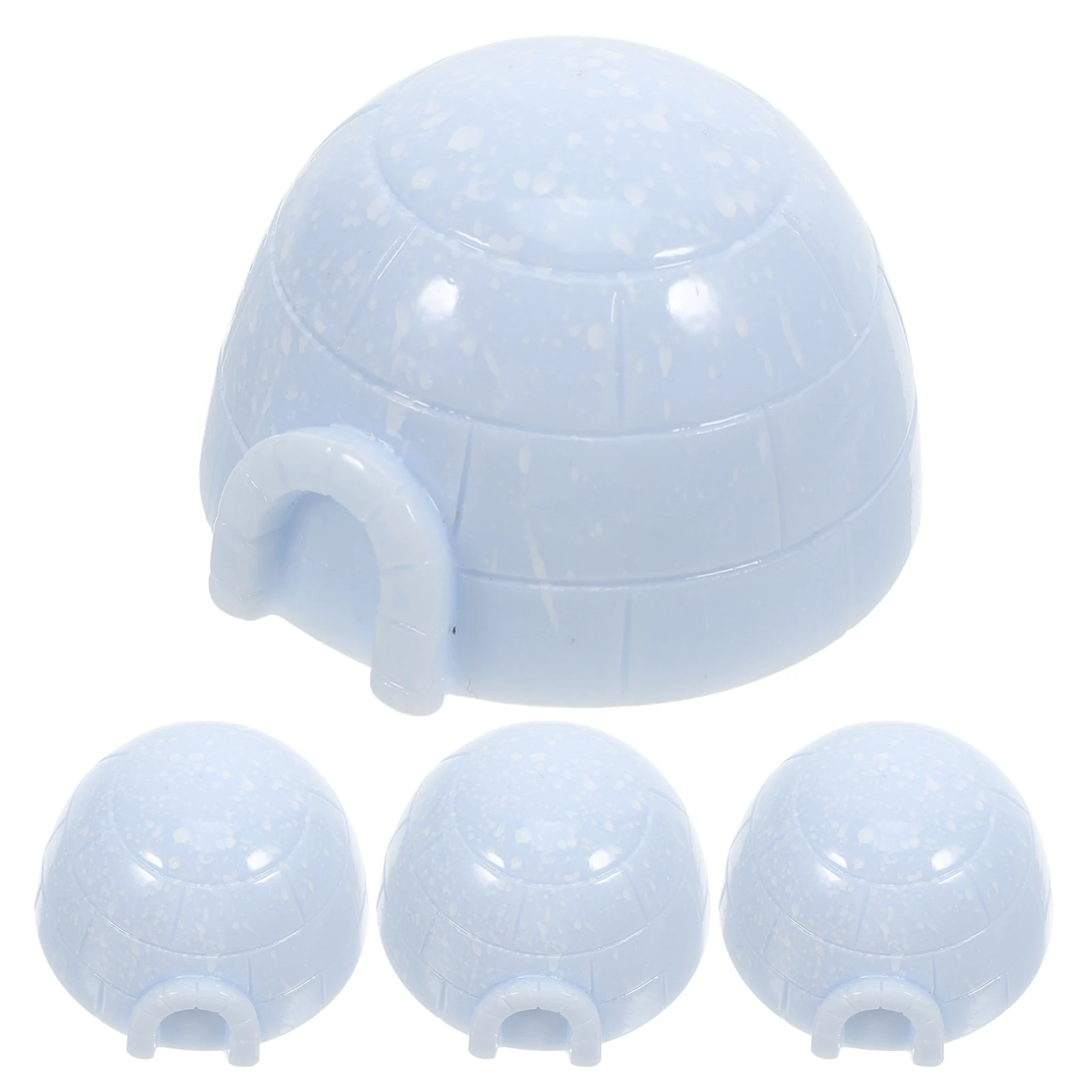 

4 Pcs Igloo Statue Decorative Ice House Decorations Micro Model Miniature Cartoon Figurines Home Resin