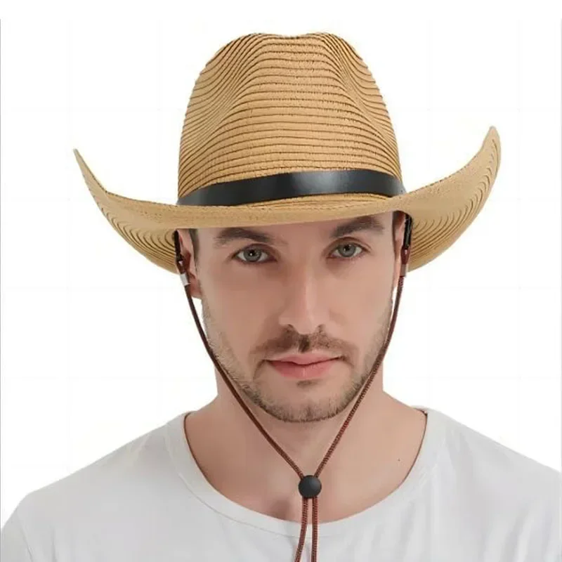 2024 New Large Size 62cm Foldable Men\'s  Women\'s  Big Head Straw headgreat Sun Hat Men\'s Summer Beach Sun CapTrendy Top Panama