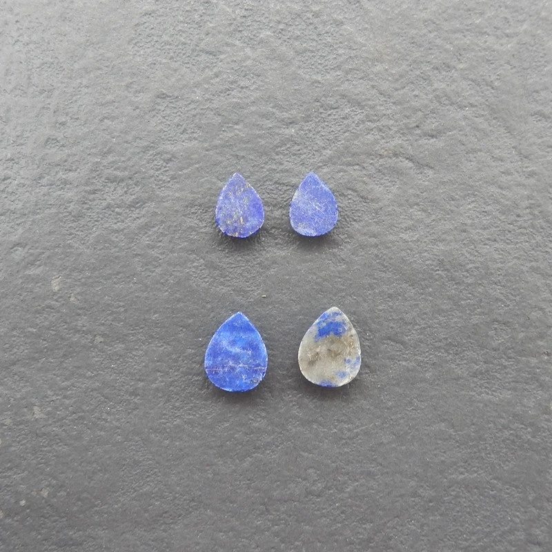 4PCS Natural Lapis Lazuli Teardrop Gemstone Components Deep Blue Color with Pyrite Inclusions for DIY Handmade Jewelry Artisan U