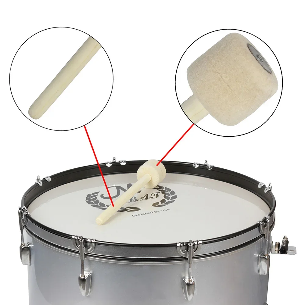 M mbat 2 teile/satz Wollfilz-Drumsticks rutsch feste Bass Drum Mallet unverzicht bare Percussion-Instrumenten-Zubehörteile – Detail 9