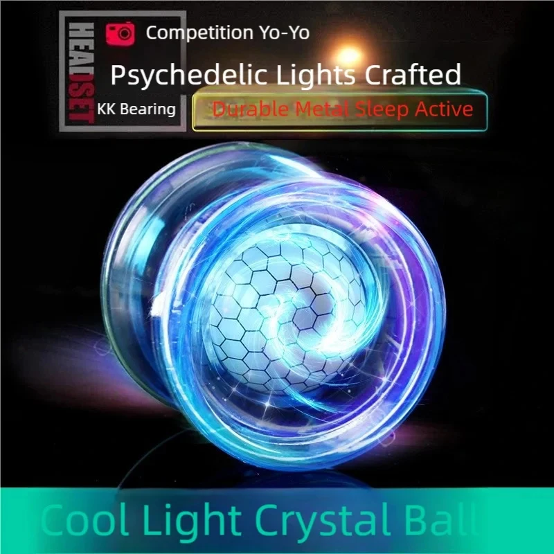 Crystal Luminous Yo-Yo Grade Beginner Long Sleep KK Bearing Anti-drop Glowing Yoyo Ball for Kids Adults Toy