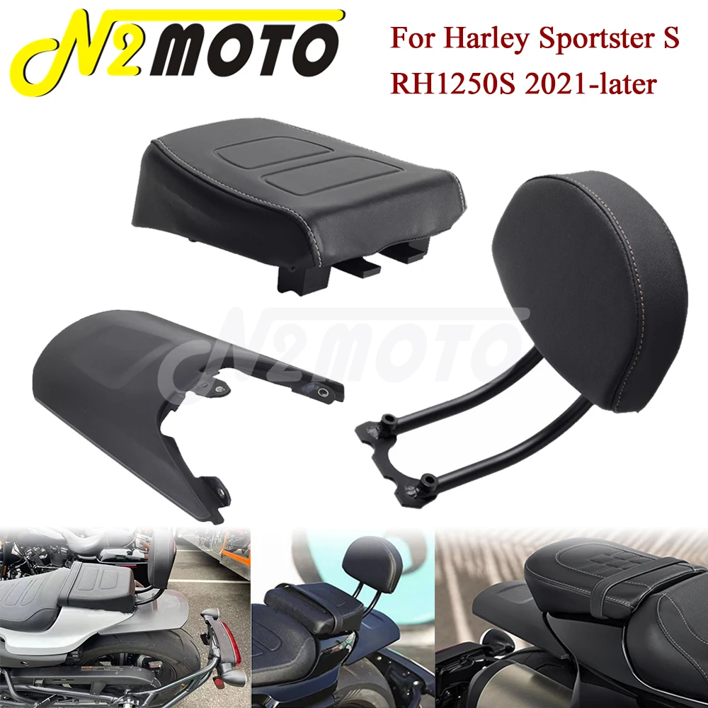 

RH1250S Motorcycle Seat Passenger Pillion Seat Cushion Pad For Harley Sportster S 1250 RH 1250 S 2021-2024 Rear Fender Extension