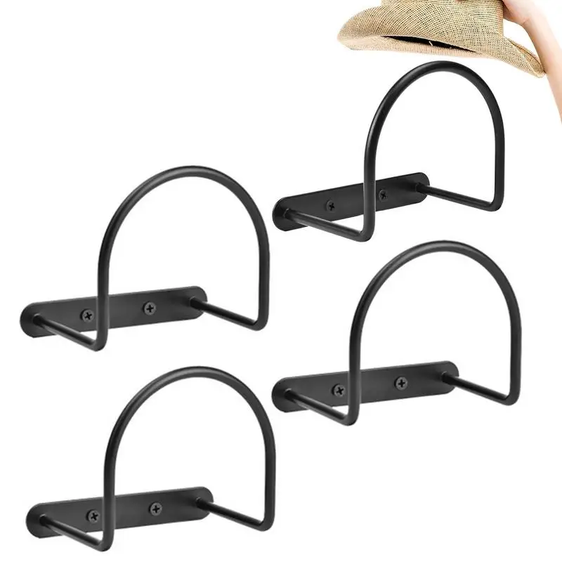 Cowboy Hat Holder Cowboy Hat Display Rack Baseball & Western Hat Wall Hanger 4x Strong Hold Metal Hat Hooks For Wide Brim Hat