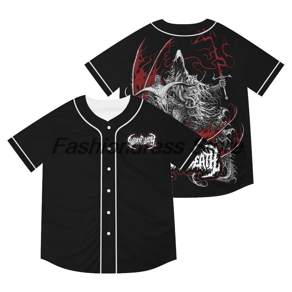 Svdden Death EDC Lost Lands Merch Baseball Jersey Short Sleeve Button-Down Shirts Women Men Streetwear Tops