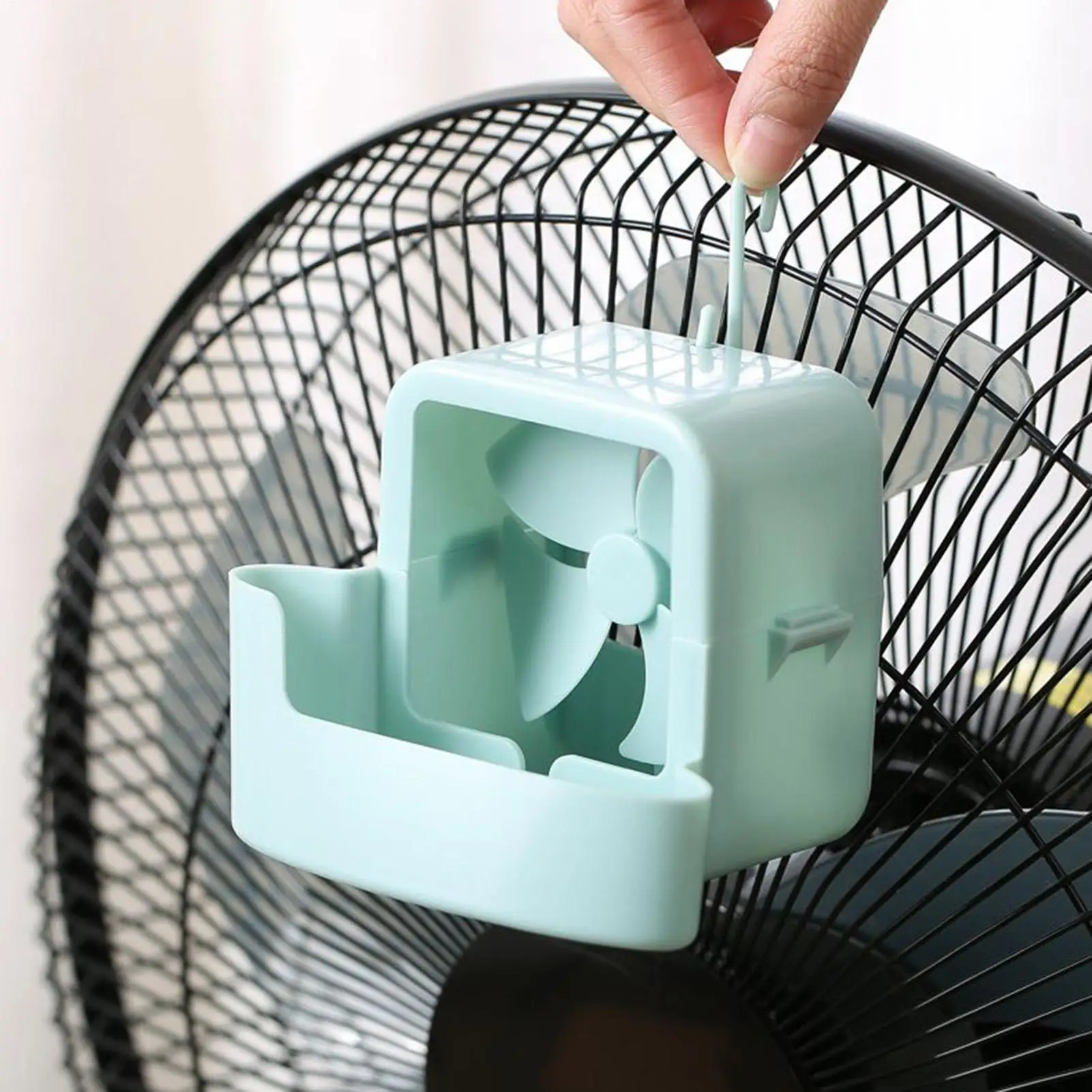 Fan Cooler Ice Box Hangable Fan Mist Cooling Adapter Portable Quick Cooling Floor Fan Non Perforated Fan Box For Summer view 5