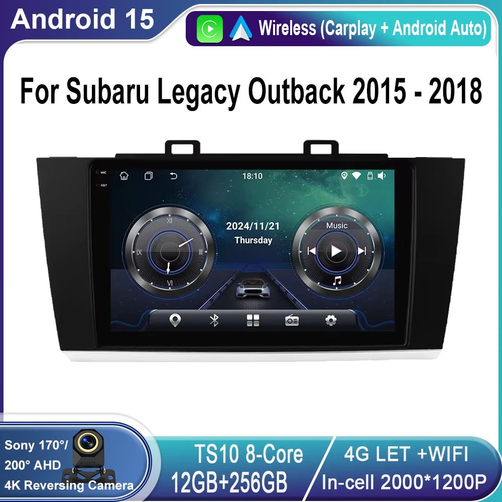 

Android 15 Autoradio For Subaru Legacy Outback 2015 - 2018 AI Voice Carplay GPS Car Multimedia Player Carplay Auto Audio No 2Din