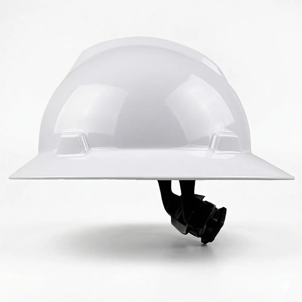 

ANSI CE Full Brim Hard Hat 6-Point Ratchet Suspension HDPE Construction Safety Helmet for Engineer Ground Work Protective Cap