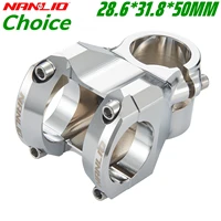 Potencia de Alta Resistencia para Bicicleta: Diámetro 28.6*31.8MM, Longitud 50MM, Ángulo 0° - Ideal para Bicicletas de Montaña y Carretera con Acabado en Plata Espejo