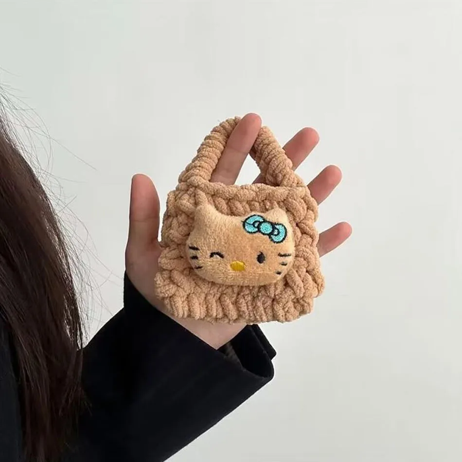 

Новый милый противоударный чехол для наушников Sanrio Hello Kitty Hawaii Black Kitty, мини-кошелек для монет, подарок для девочек